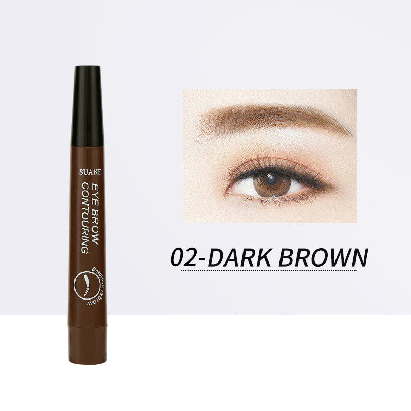 4 Fork Lines Sweat-proof Eyebrow Eyeliner Waterproof Pencil Set