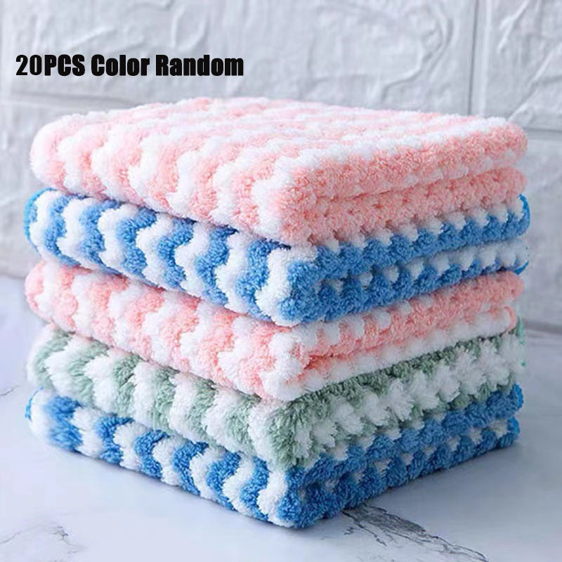 5/10/20/30 Pack Coral Fleece Microfiber Dish Cloths