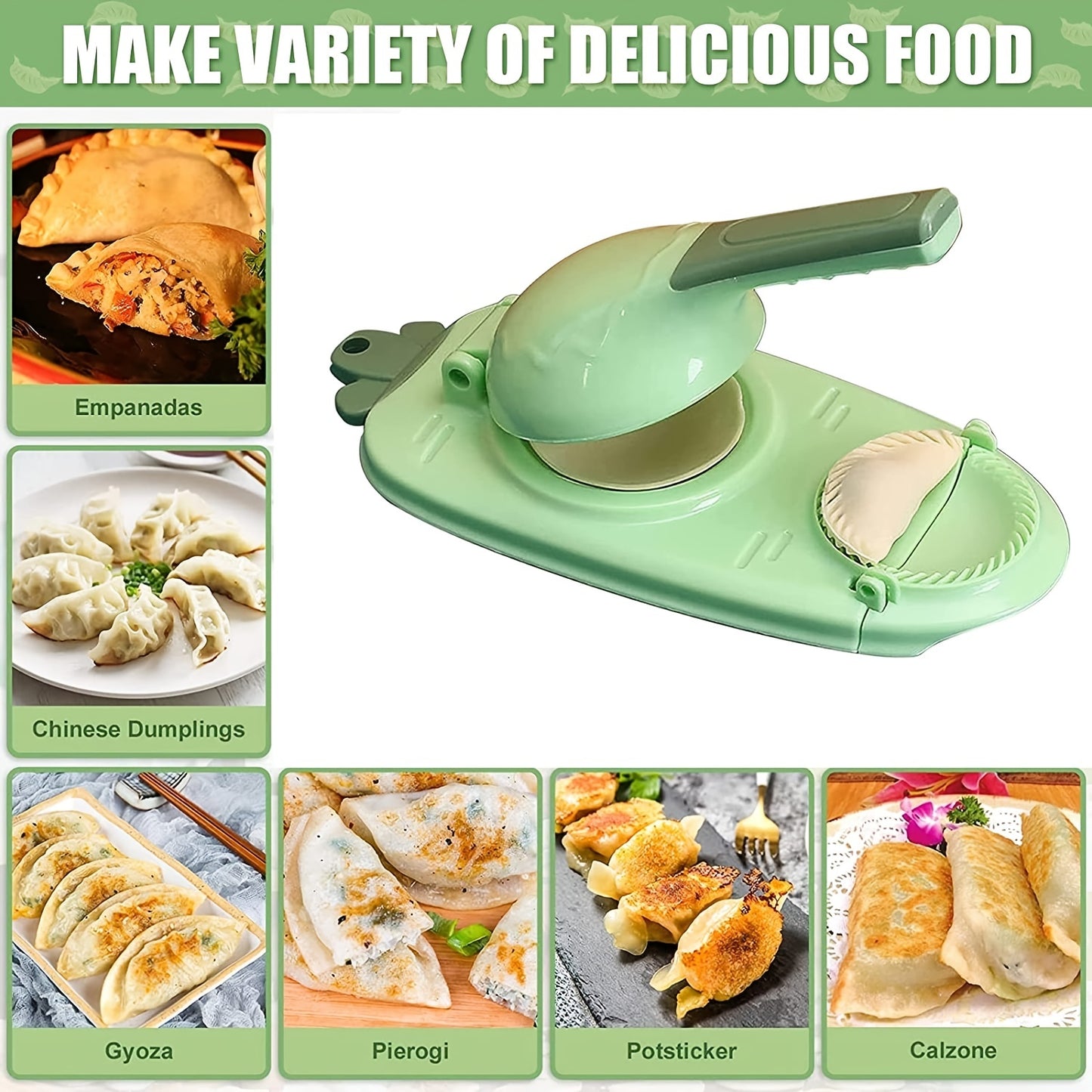 1-Piece 10"/9" 2-in-1 Dumpling Maker