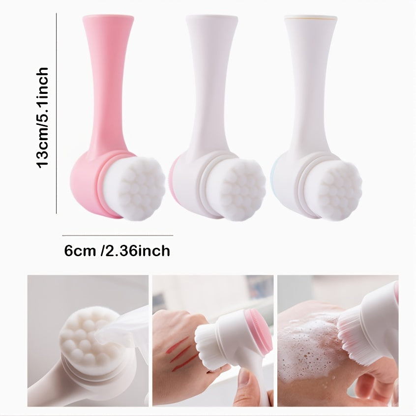 3D Double-Sided Silicone Face Wash Brush