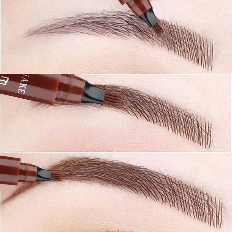 4 Fork Lines Sweat-proof Eyebrow Eyeliner Waterproof Pencil Set