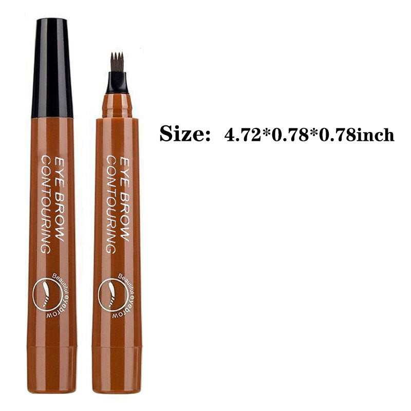 4 Fork Lines Sweat-proof Eyebrow Eyeliner Waterproof Pencil Set