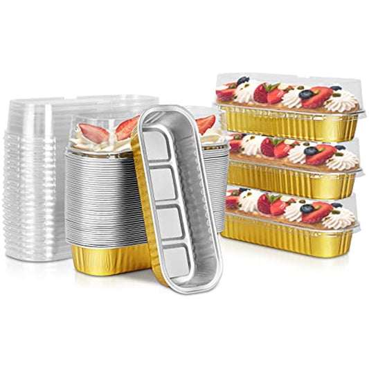 10pcs/20pcs/30pcs Aluminum Foil Mini Loaf Pans with Lids