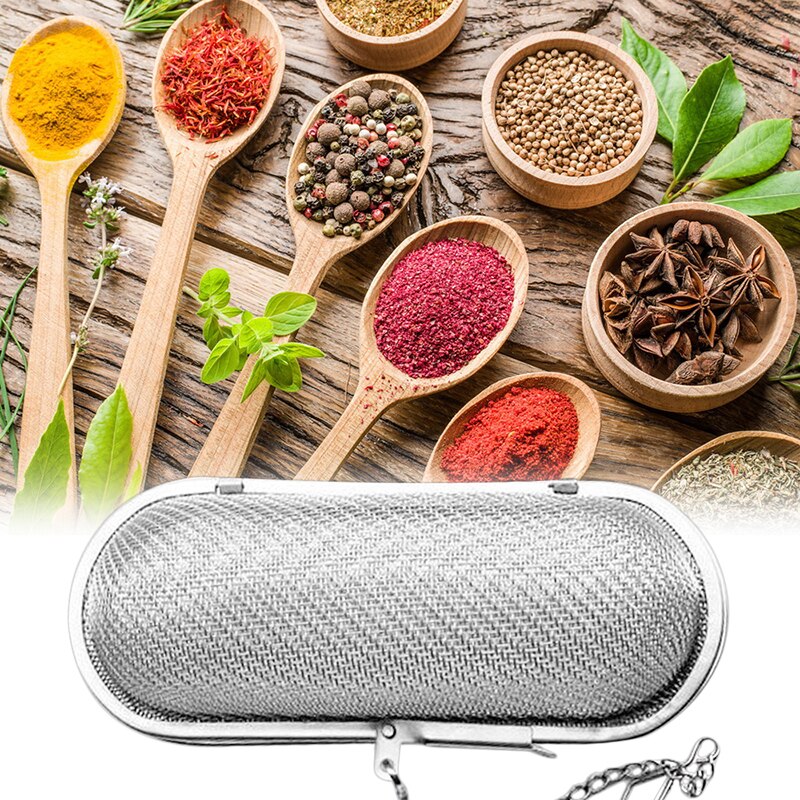 Stainless Steel Fine Mesh Spices Infuser with Extended Chain