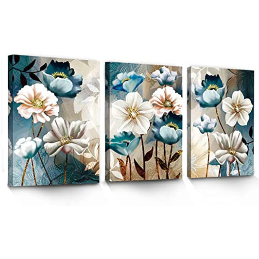 3pcs Lotus Flower Canvas Wall Art