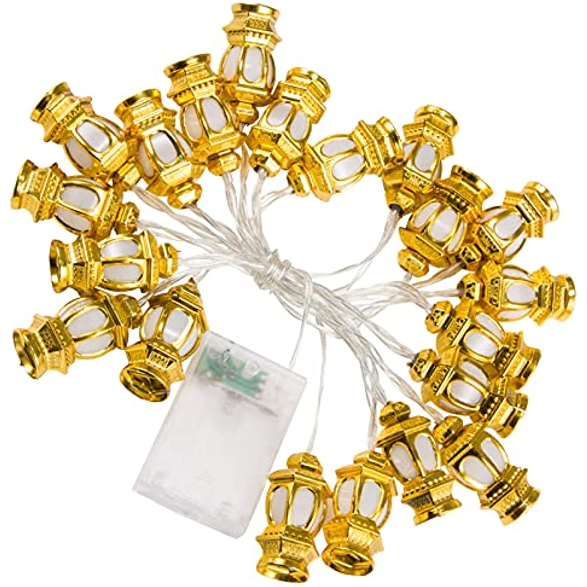 Ramadan Eid 10LED String Lights - 5.5ft, Battery Operated, 2 Flash Modes for Indoor Decor.