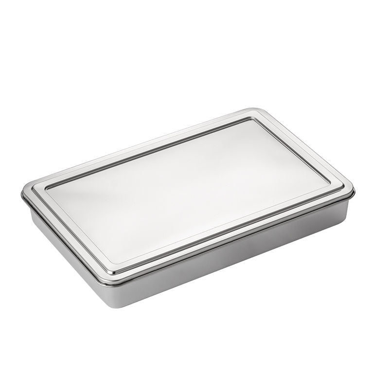 Stainless Steel Flat Square Rectangular Tiramisu Plate