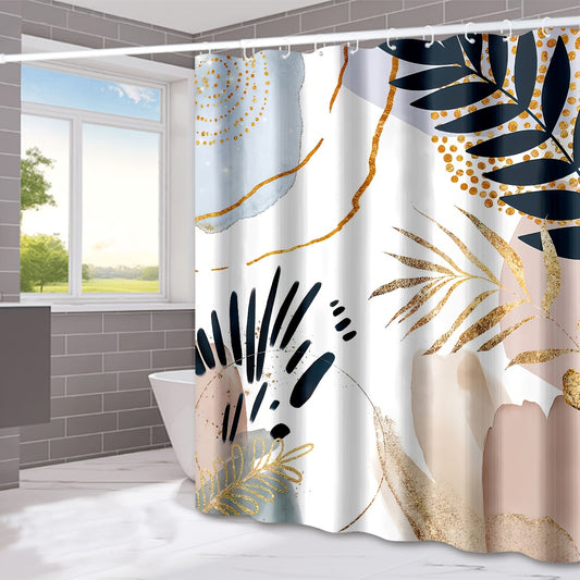 Abstract Mid-Century Pastel Geometric Shower Curtain