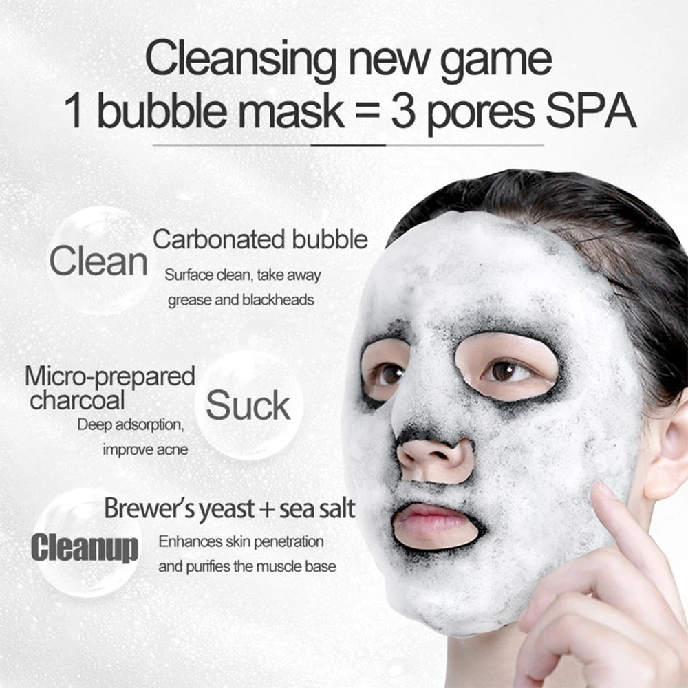 "(1 PACK) Deep Cleansing Black Sea Salt Bubble Facial Mask: Pure Moisturization for a refreshed and revitalized skin"