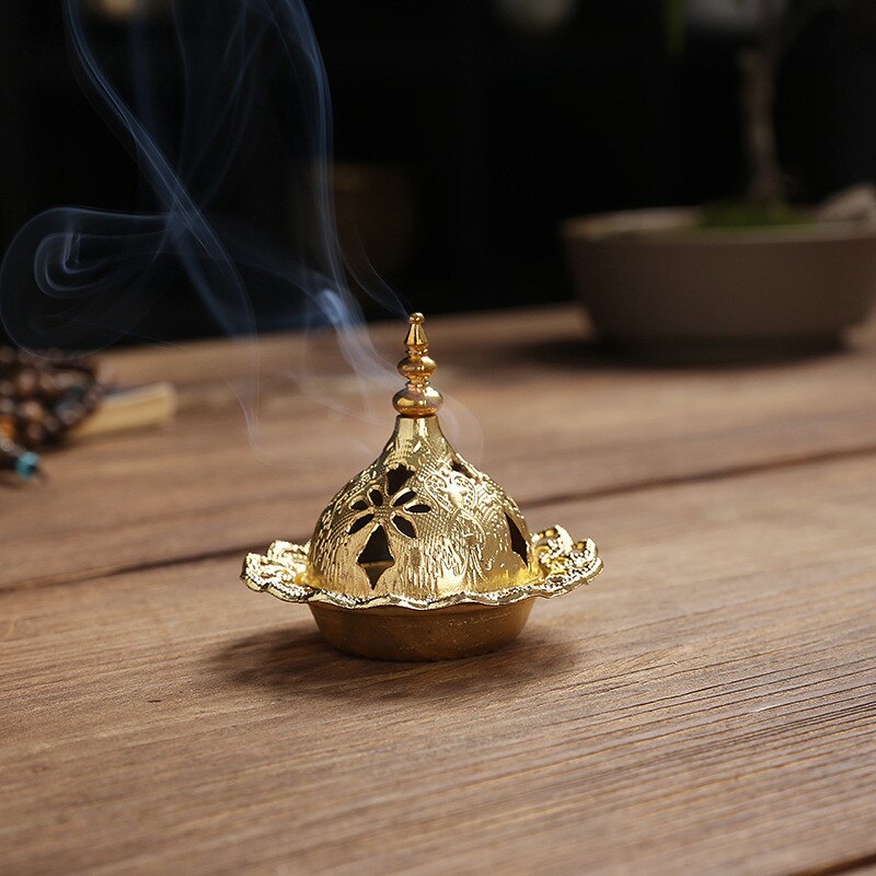 Golden Portable Incense Tower with Star and Moon Design for Eid al-Fitr Celebrations