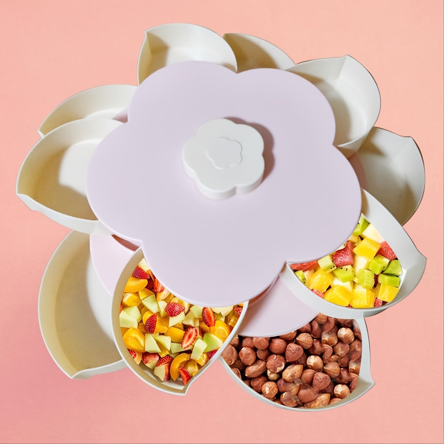 1-Piece 2-Layer Snack Box Candy Dish