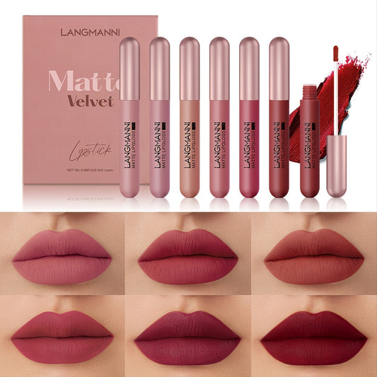 6-Piece Matte Velvet Lipgloss Waterproof Matte Mist Liquid Lipstick Set