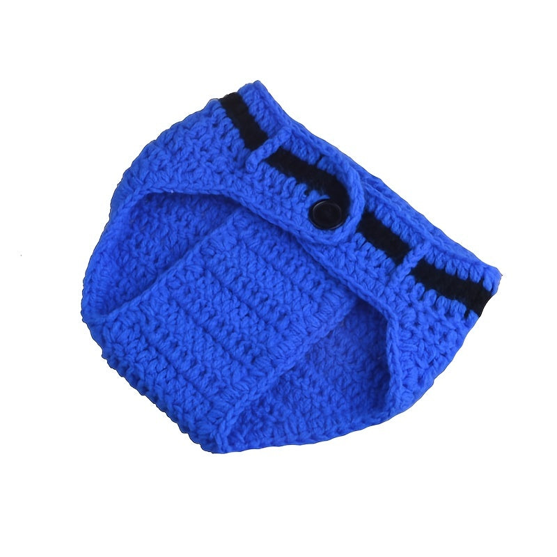 2pcs/Set Policeman Baby Crochet HandKnitted Costume