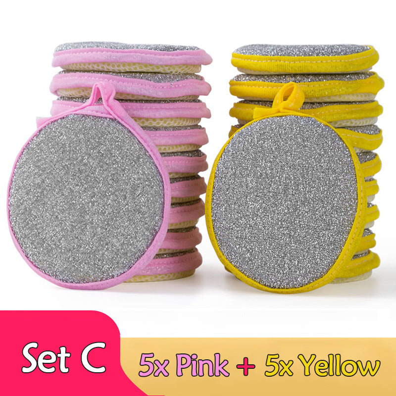 5/10PCS Double-Sided Dishwashing Sponges