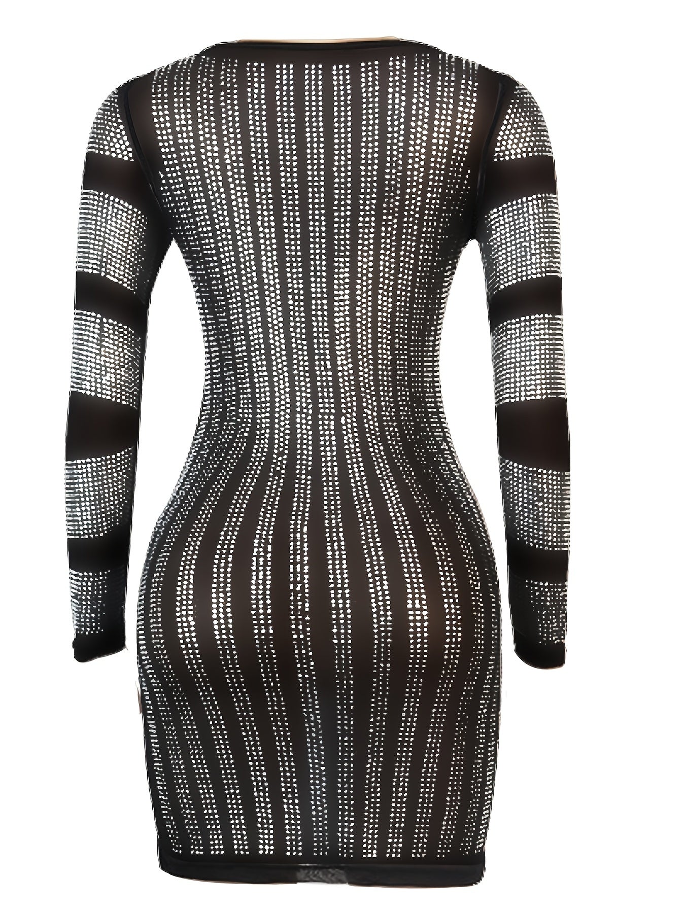 Women's Sexy Beaded Mesh Bodycon Dress