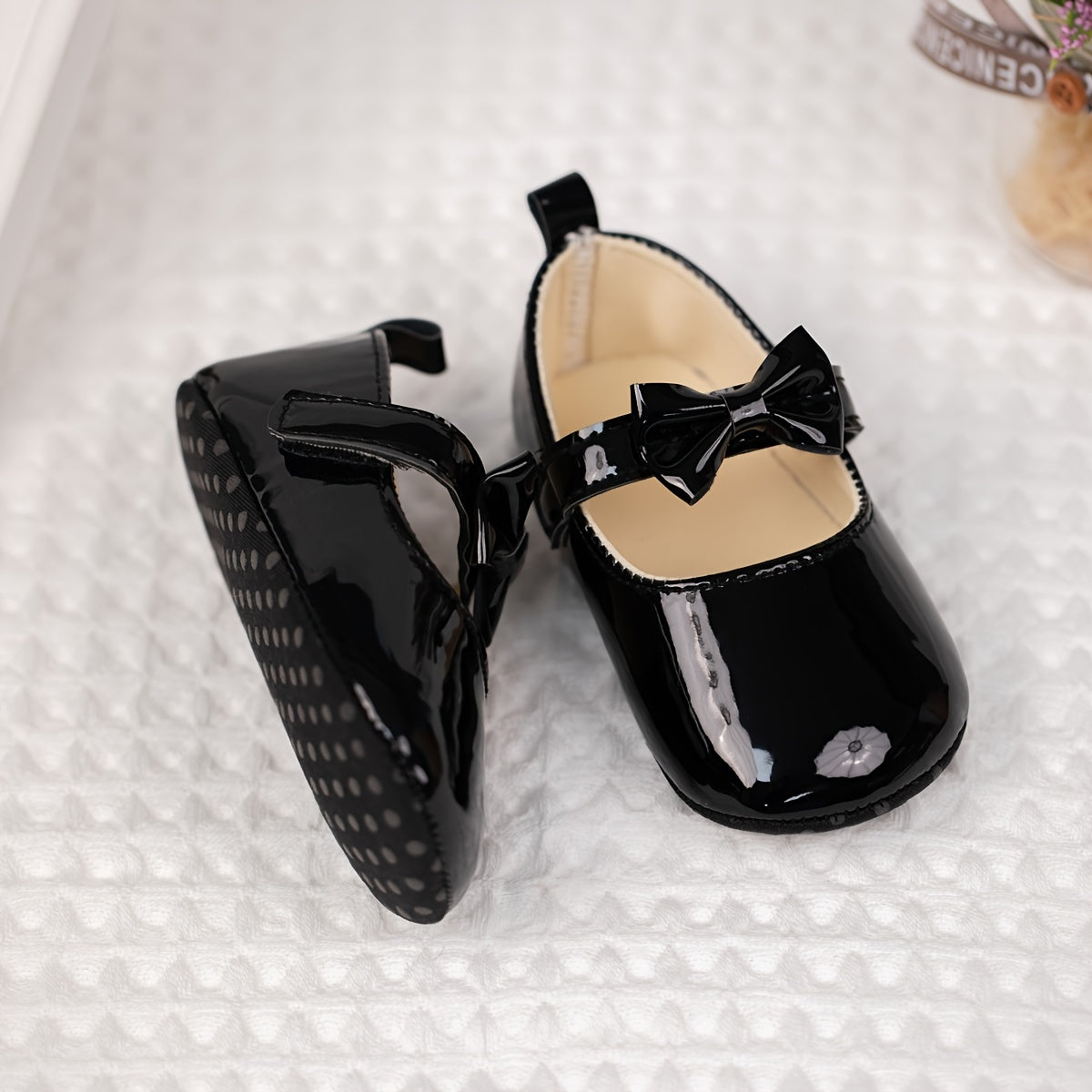 Baby Soft-soled Mary Jane Shoes with Bow Decor
