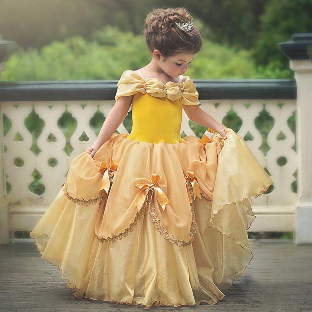 Fancy Beauty and the Beast Baby Girl Halloween Cosplay Costume for Carnival and Christmas Princess Dresses