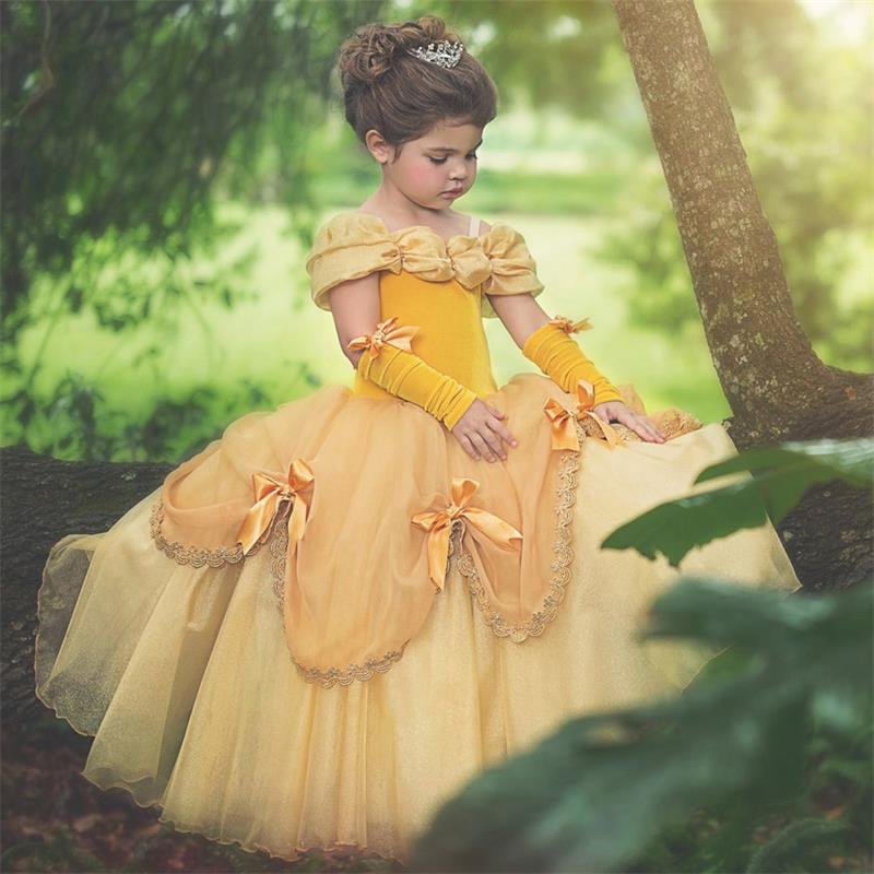 Fancy Beauty and the Beast Baby Girl Halloween Cosplay Costume for Carnival and Christmas Princess Dresses