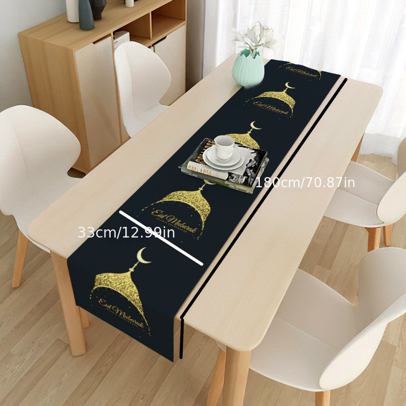 EID Mubarak Table Runner: Ramadan Kareem Decoration for Home Tablecloth