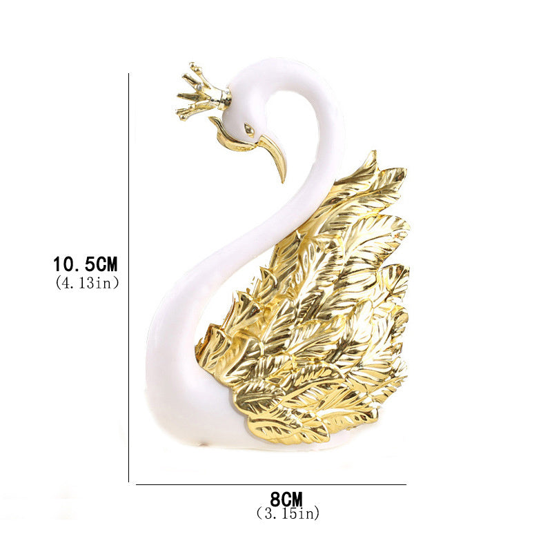 Minimalist Couple Crown Swan Cake Decorations