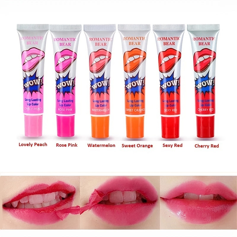 Moisturizing Peel-Off Liquid Lipstick - 6 Colors, Waterproof, Long-lasting, Lip Gloss Mask, Makeup Tear Pull Lip Lint Cosmetics