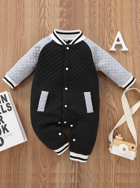 Thickened Checkered Slant Baseball Coat for Girls