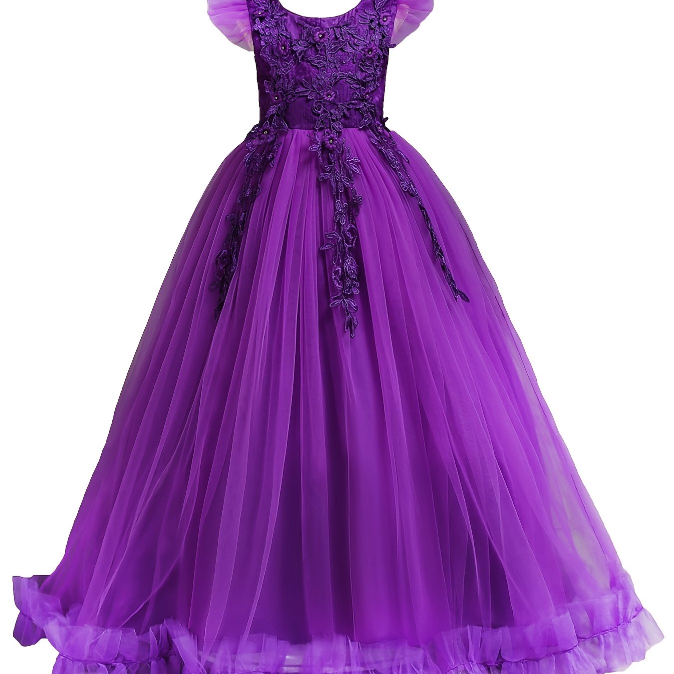 Girls Princess Flower Girls Dress for Pageant, Wedding, and Piano Performances