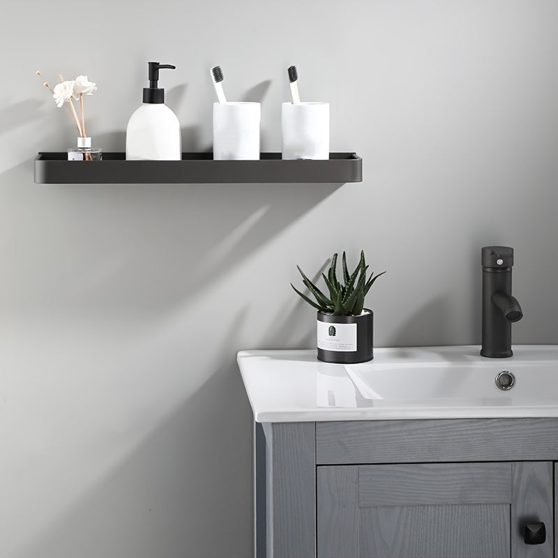 Bathroom Black Shelf with Towel Bar