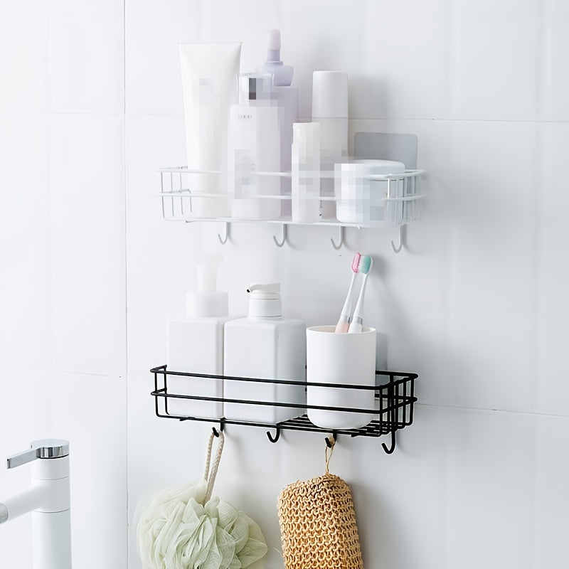 Professional 1PC Bathroom Storage Rack with Hooks