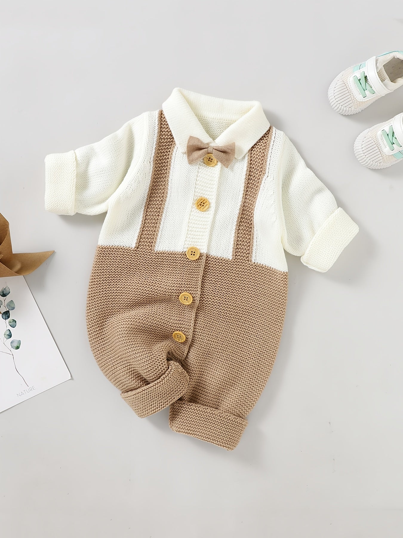 Newborn Infant Gentleman Sweater Romper