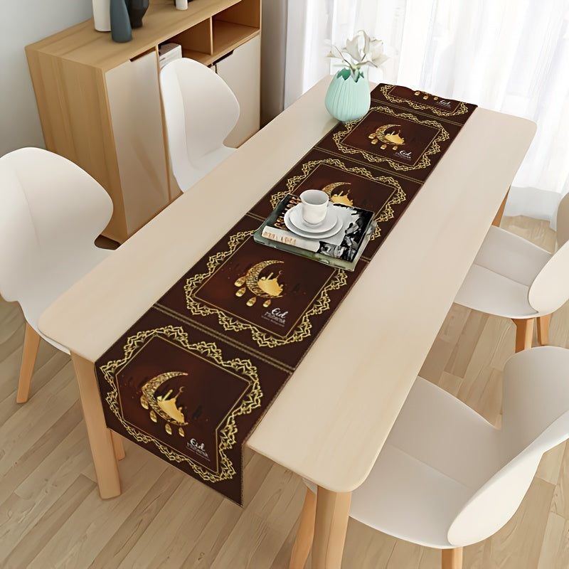 EID Mubarak Table Runner: Ramadan Kareem Decoration for Home Tablecloth