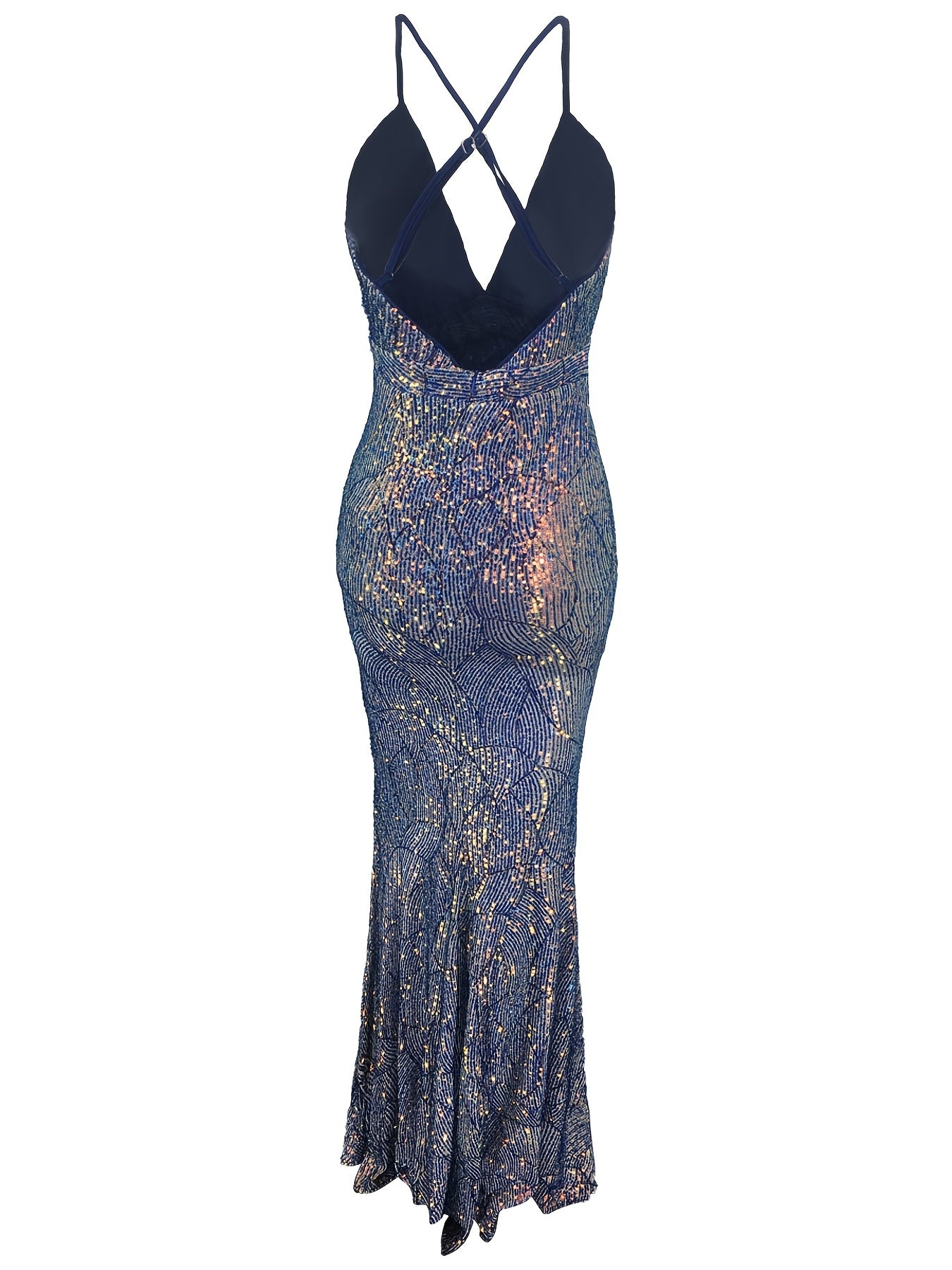 Sexy V-Neck Sequined Long Prom Gown