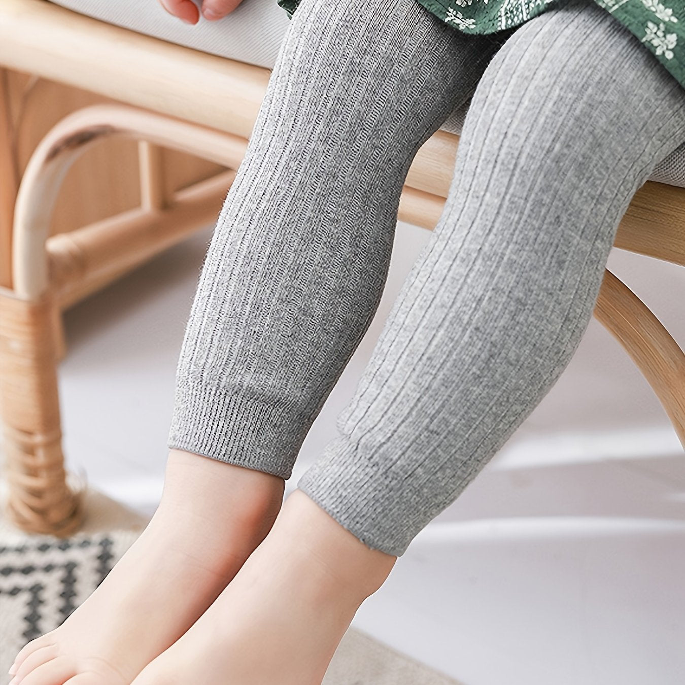 Toddler Girls Solid Color Knit Footless Pantyhose Leggings