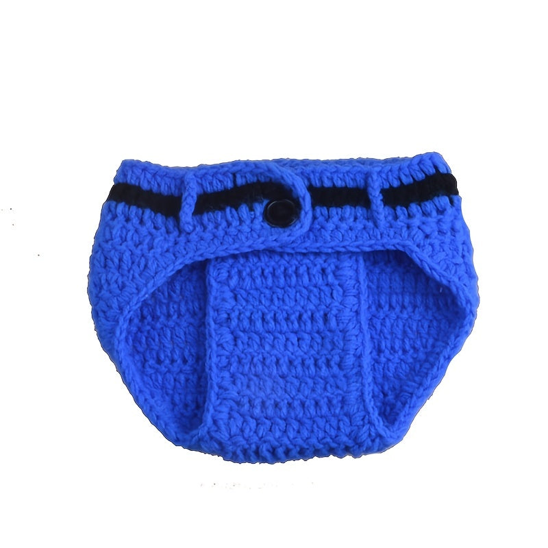 2pcs/Set Policeman Baby Crochet HandKnitted Costume