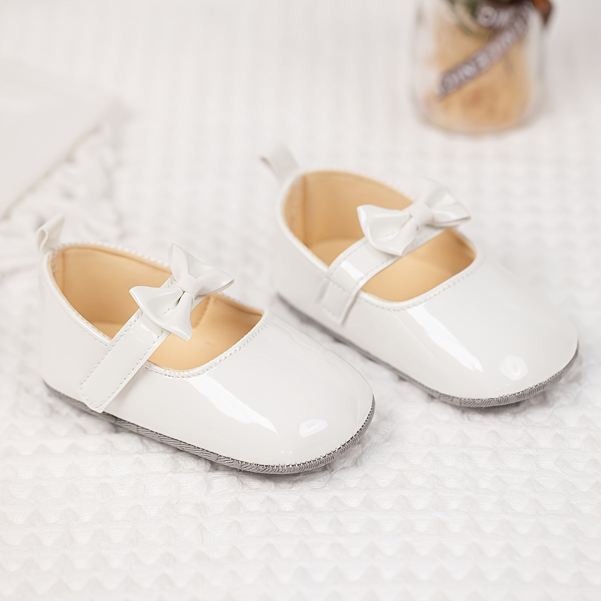 Baby Soft-soled Mary Jane Shoes with Bow Decor