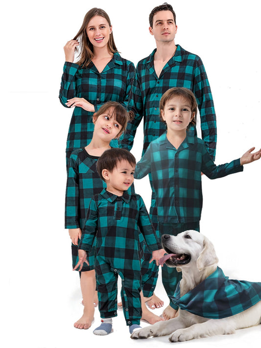 2023 Children's Plaid Long-Sleeve Pajama Set