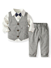 4pcs Baby Boys Gentleman Bowtie Outfit