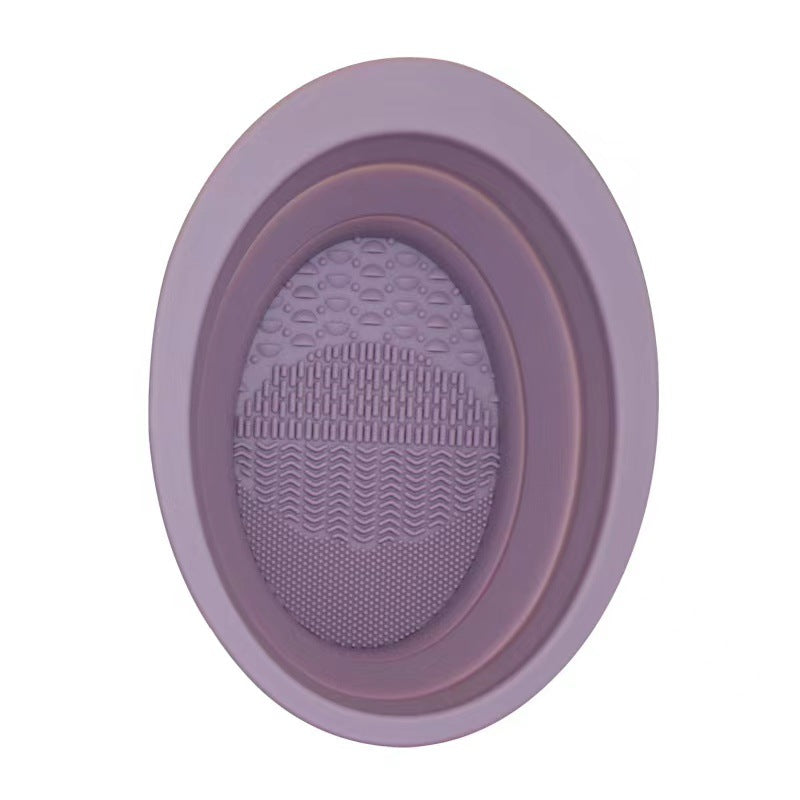 Foldable Silicone Washing Brush & Beauty Egg Bowl Makeup Brush Cleaning Pad - A Gift for Friends and Family, Perfect for Travel and Business Trips