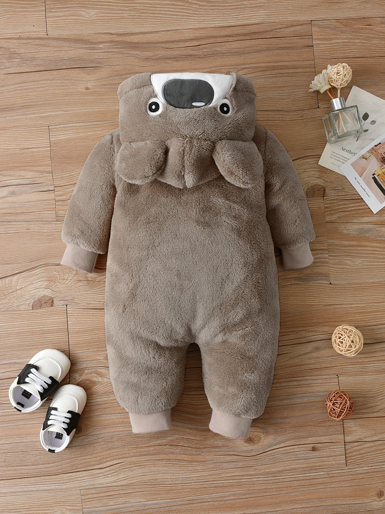 Newborn Infant Cute Bear Hooded Romper