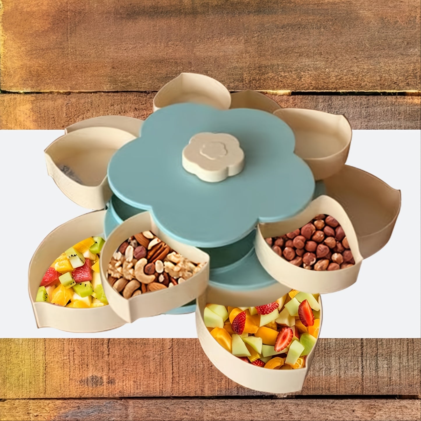 1-Piece 2-Layer Snack Box Candy Dish