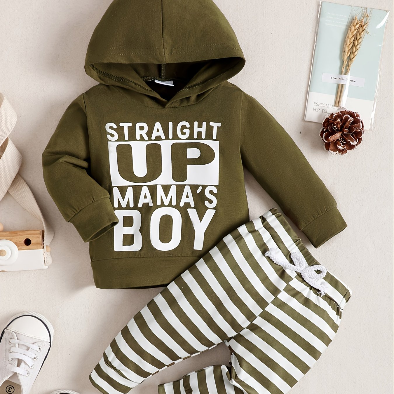 2PCS Toddler Boys Hoodie Sweatshirt & Pant Set