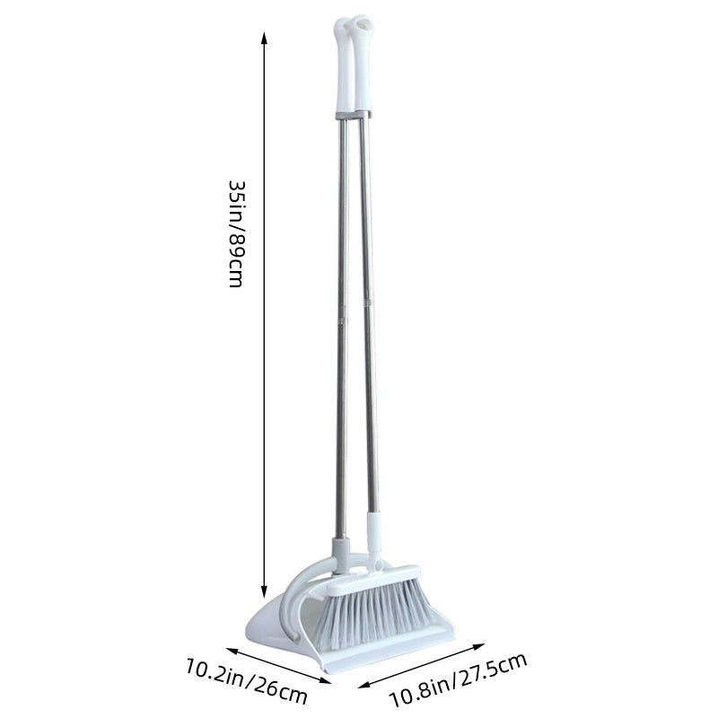 Dustpan and Broom Set - Household Cleaning Solution with Handheld Long Handle Broom