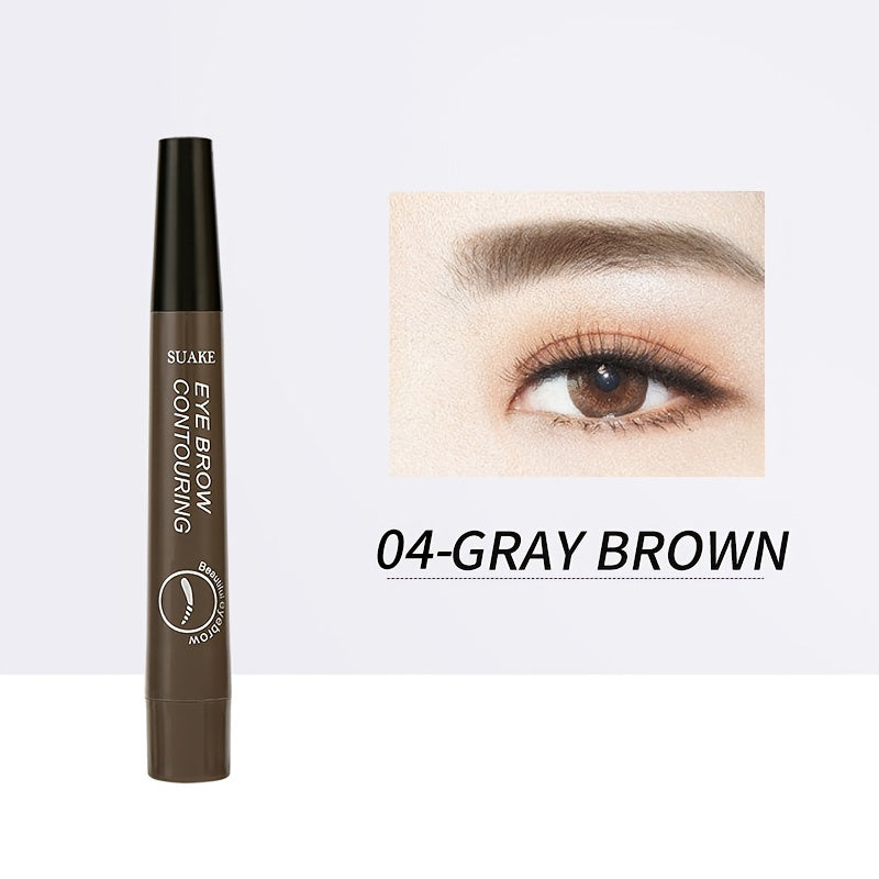 4 Fork Lines Sweat-proof Eyebrow Eyeliner Waterproof Pencil Set