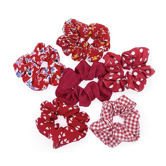 Floral Chiffon Hair Scrunchies Set