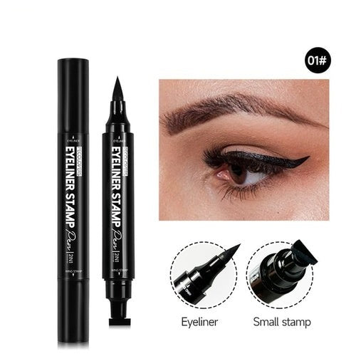 Effortless Eye Makeup: Double Head Waterproof Liquid Eyeliner for Quick Drying and Non-Blooming Color