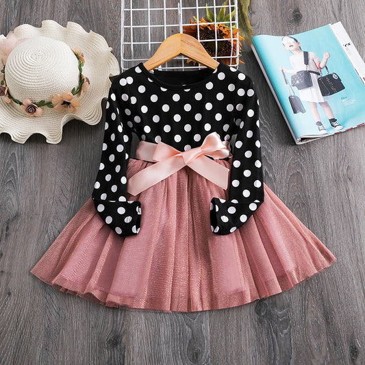 Adorable Polka Dot Party: Fall Tulle Dresses for Girls - Evening and Costume Wear