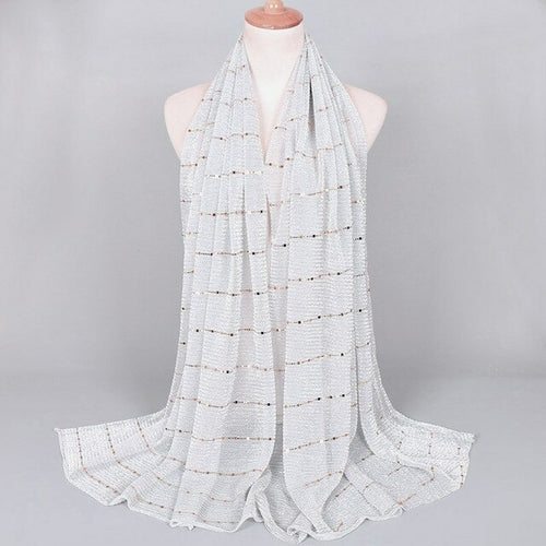 Shimmering Muslim Foulard Scarf for Women