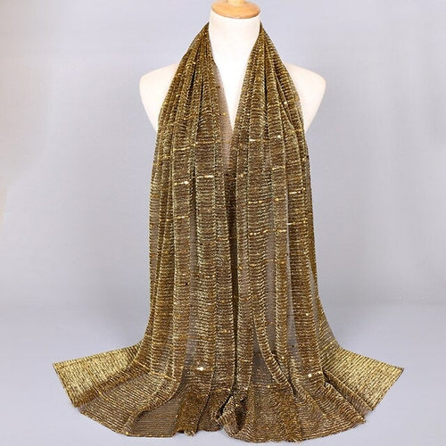 Shimmering Muslim Foulard Scarf for Women