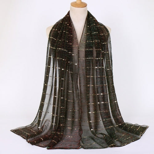 Shimmering Muslim Foulard Scarf for Women