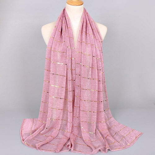 Shimmering Muslim Foulard Scarf for Women